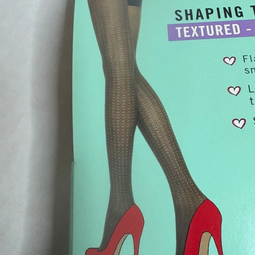Love Your Assets SPANX Shaping‎ Tights Textured Wishbone Black Size 3